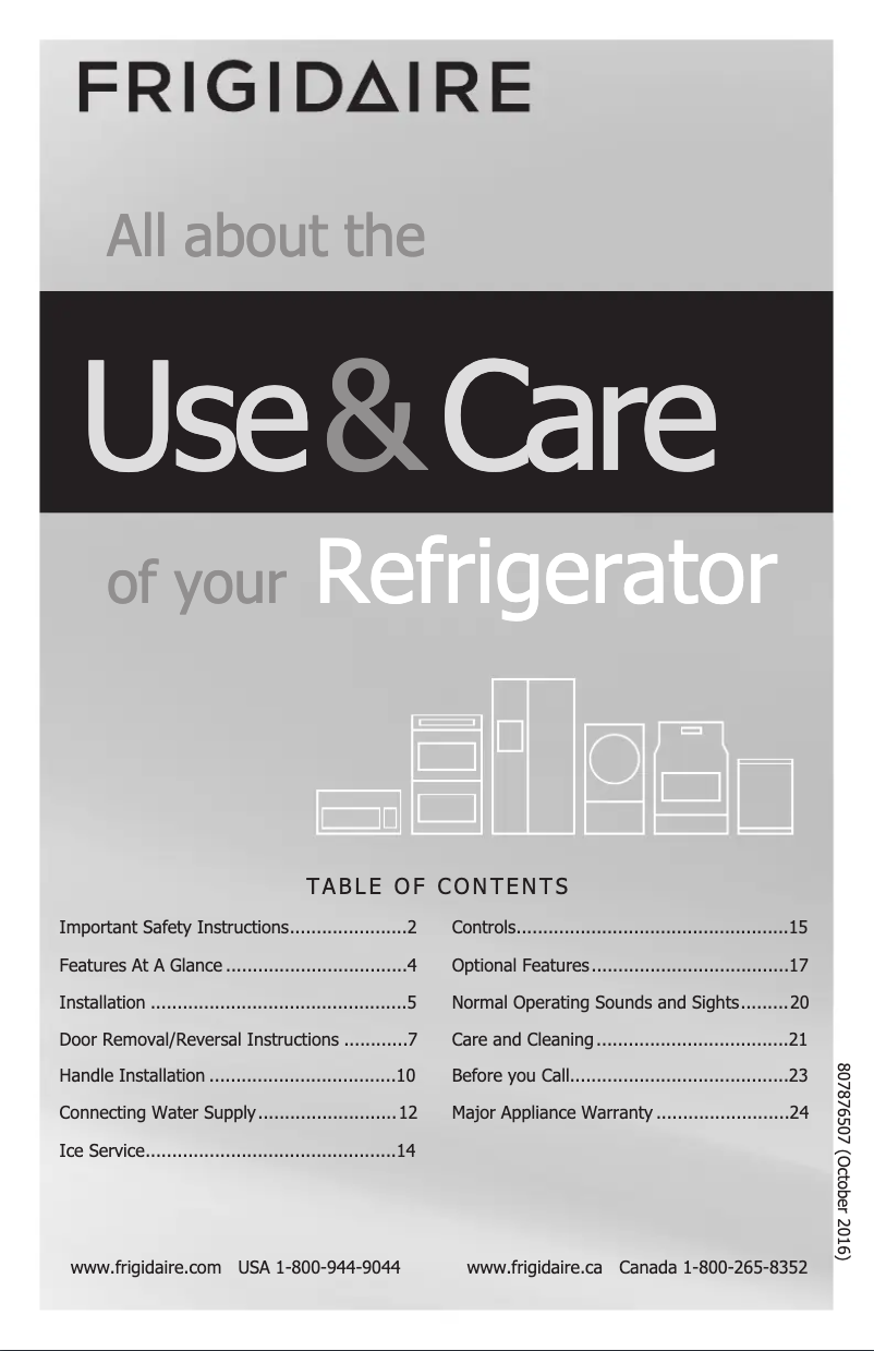 Página 1 del manual Manual de instrucciones Frigidaire FFHT1821TW