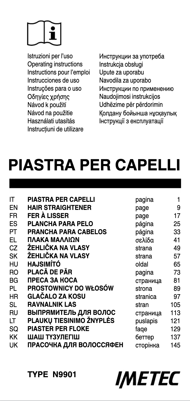 Page 1 de la notice Manuel utilisateur Imetec B22 100