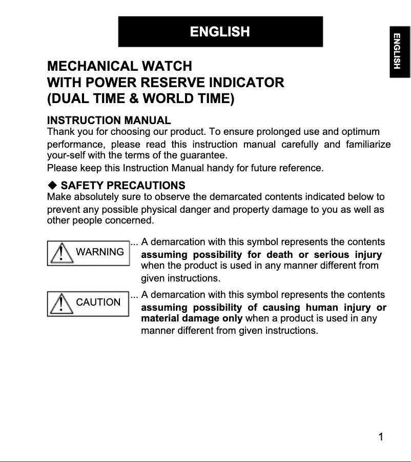 Page 1 de la notice Manuel utilisateur ORIENT Contemporary FA06003Y