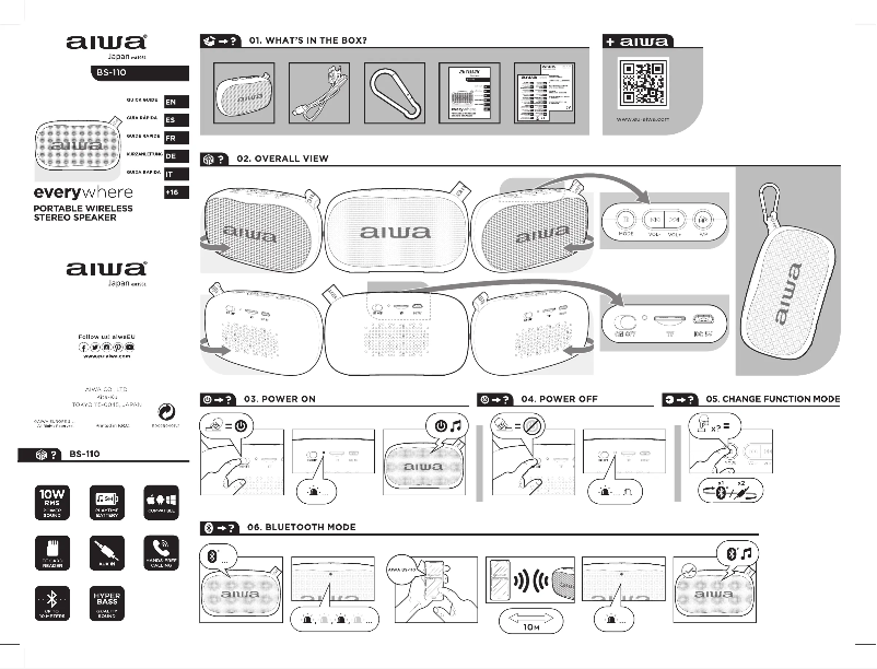Page 1 de la notice Manuel utilisateur Aiwa BS-110