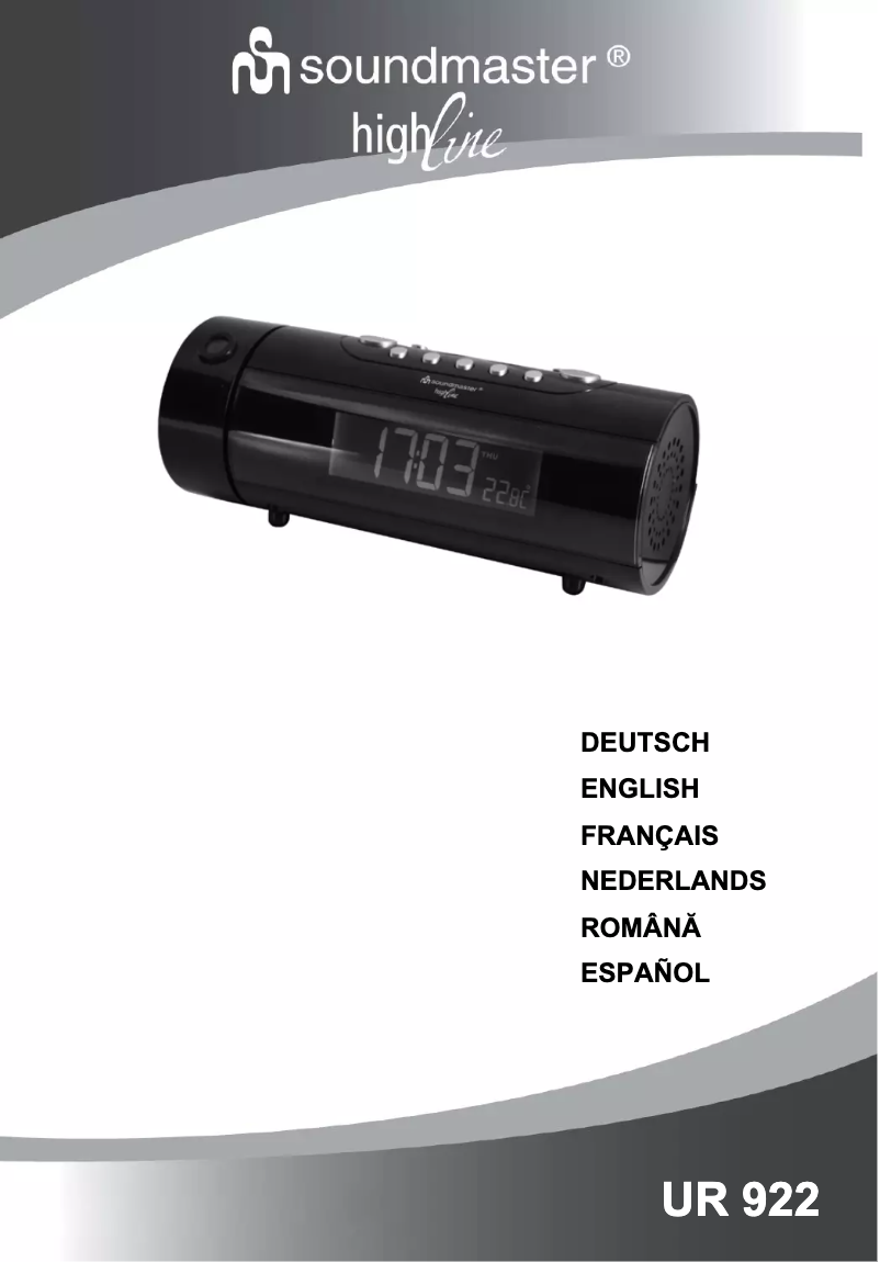 Page 1 de la notice Manuel utilisateur Soundmaster UR 922