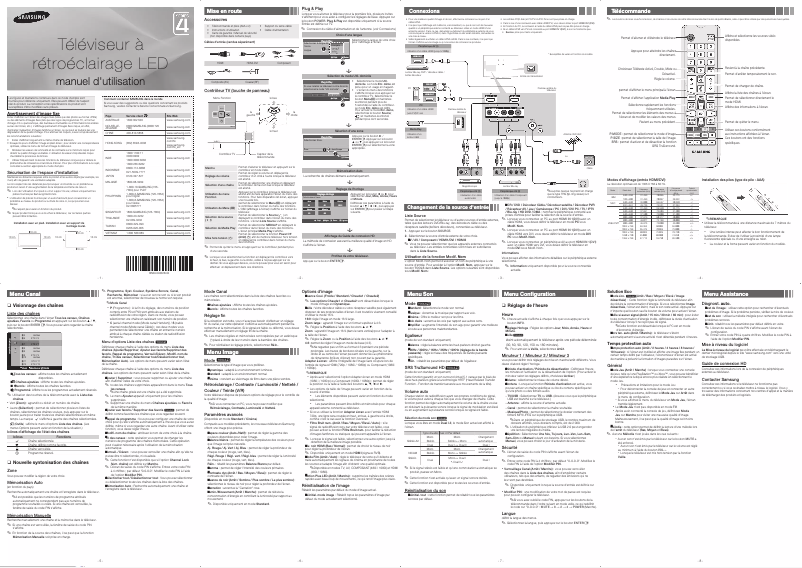 Page 1 de la notice Manuel utilisateur Samsung UA26EH4000R