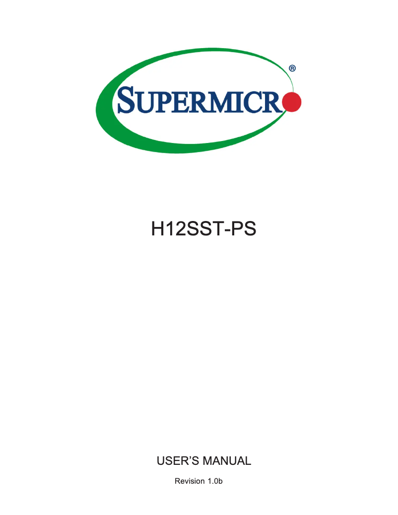 Page n°1 - Manuel utilisateur Supermicro H12SST-PS
