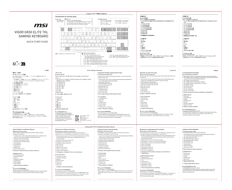Image de la première page du manuel de l'appareil Vigor GK50 Elite
