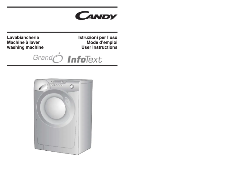 Page 1 de la notice Manuel utilisateur Candy GO 616 TXT-86S