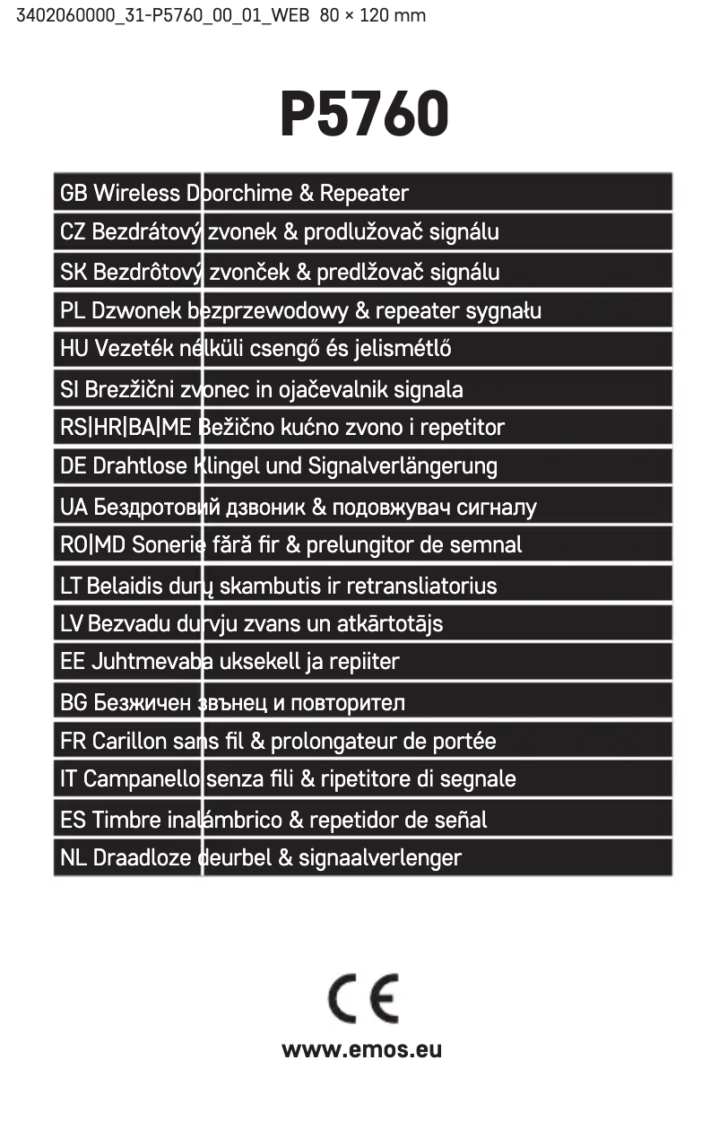 Page 1 de la notice Manuel utilisateur Emos P5760
