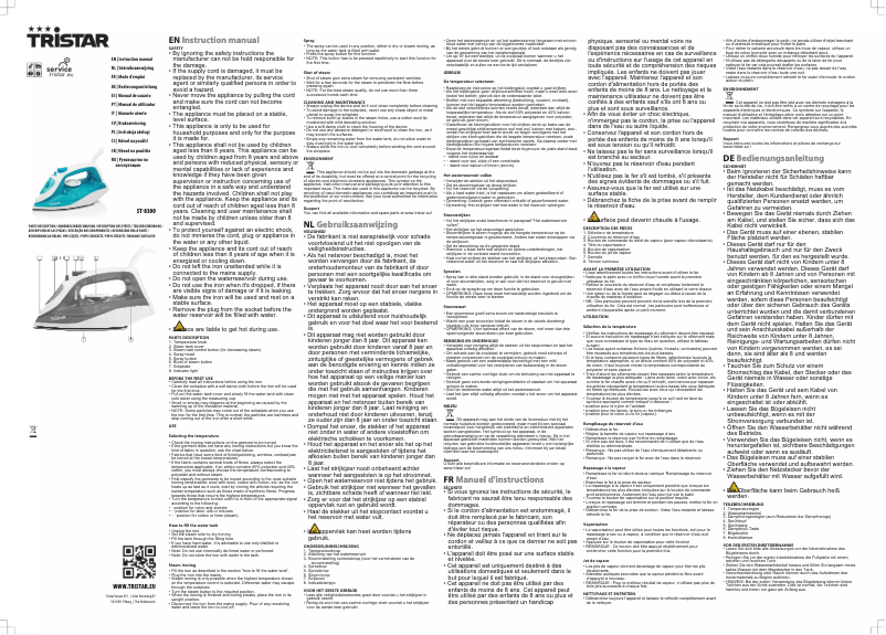 Page 1 de la notice Manuel utilisateur TriStar ST-8300