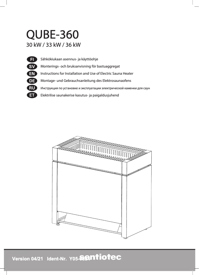 Page 1 de la notice Manuel utilisateur Harvia QUBE-360