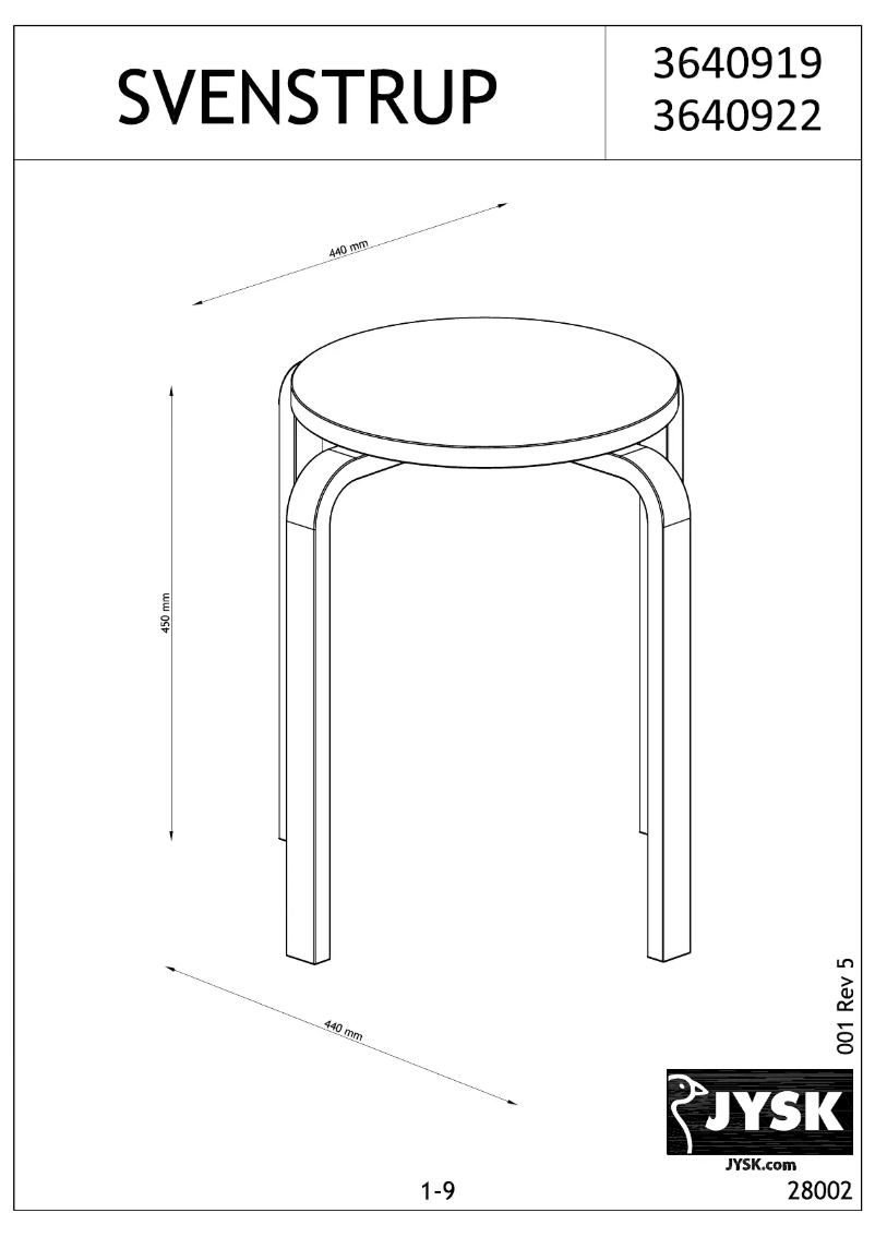 Image de la première page du manuel de l'appareil Svenstrup
