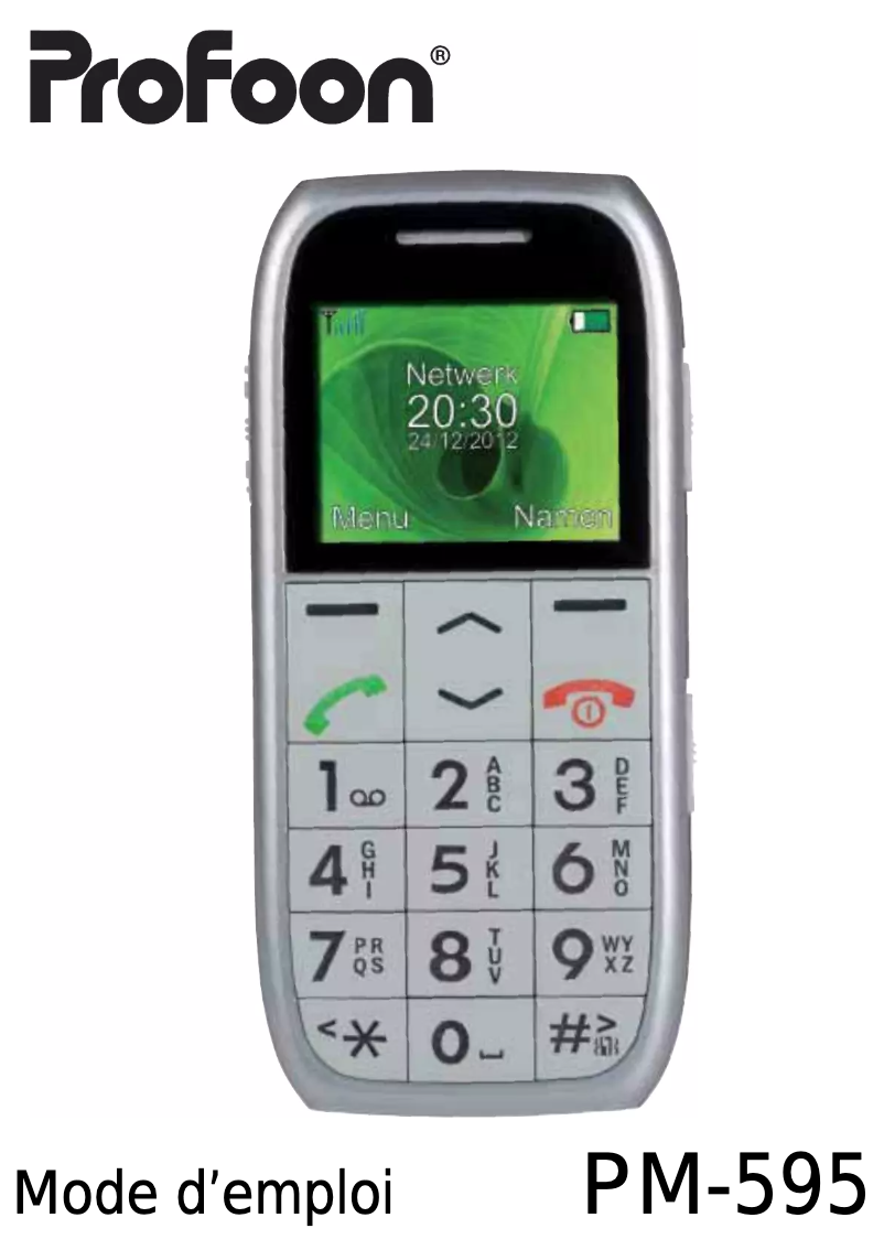 Page 1 de la notice Manuel utilisateur Profoon PM-595
