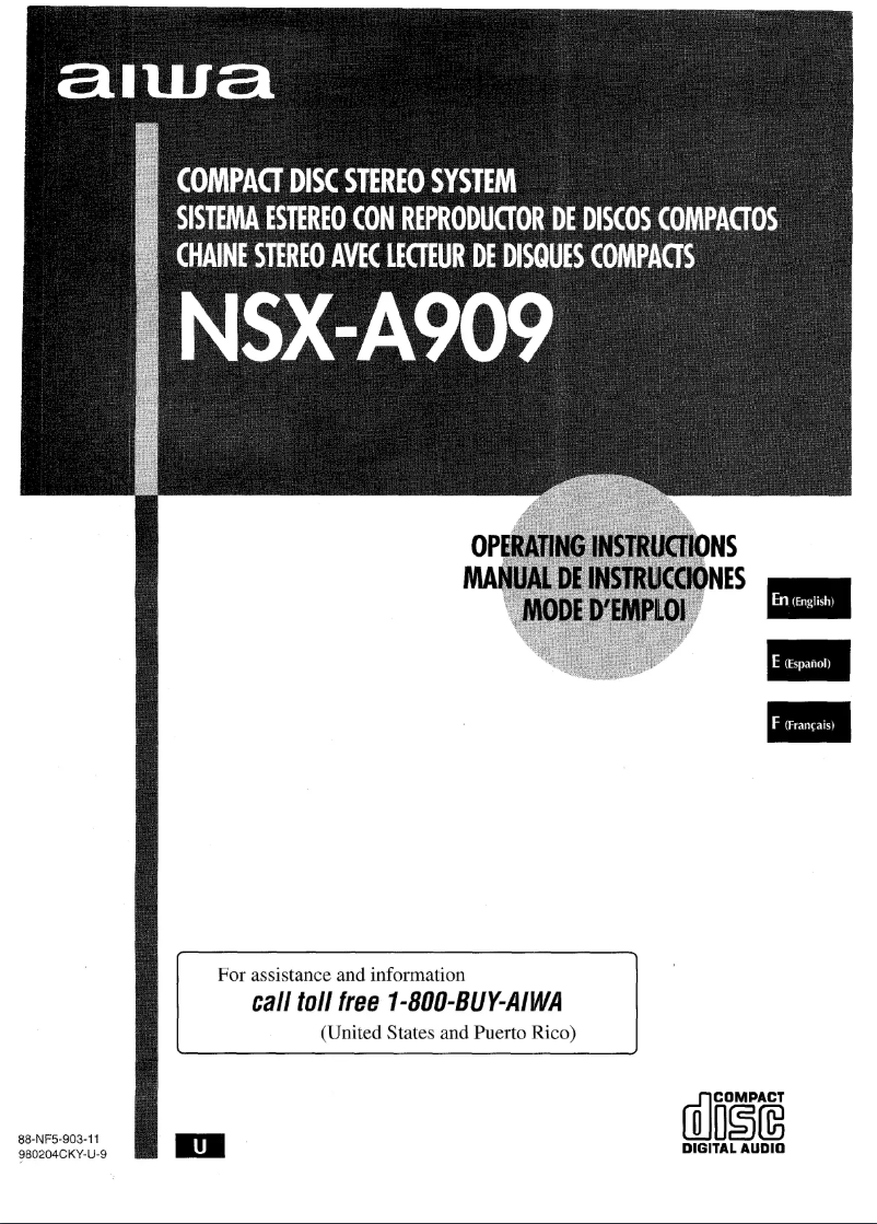 Page n°1 - Manuel utilisateur Aiwa NSX-A909