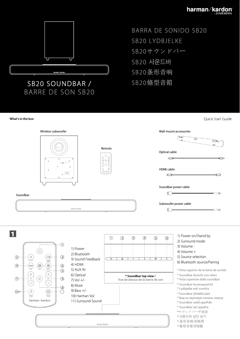 Página 1 del manual Manual de usuario Harman Kardon SB20