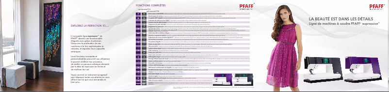 Page 1 de la notice Brochure Pfaff Quilt Expression 720