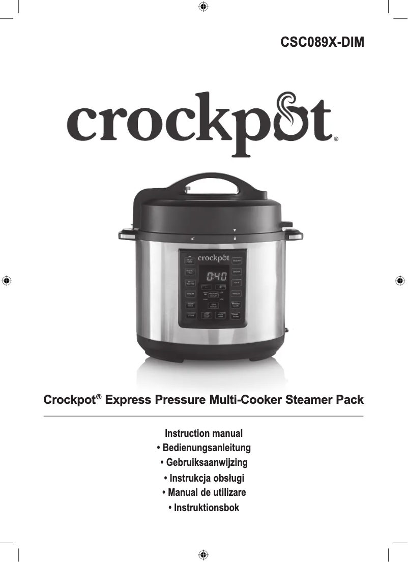 Page 1 de la notice Manuel utilisateur Crock-Pot Express CSC089X-DIM