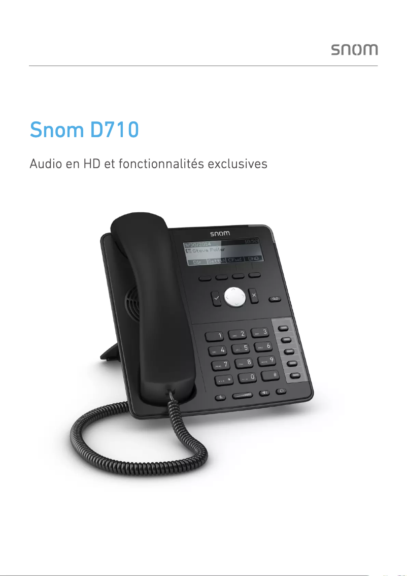 Page 1 de la notice Fiche technique Snom D7
