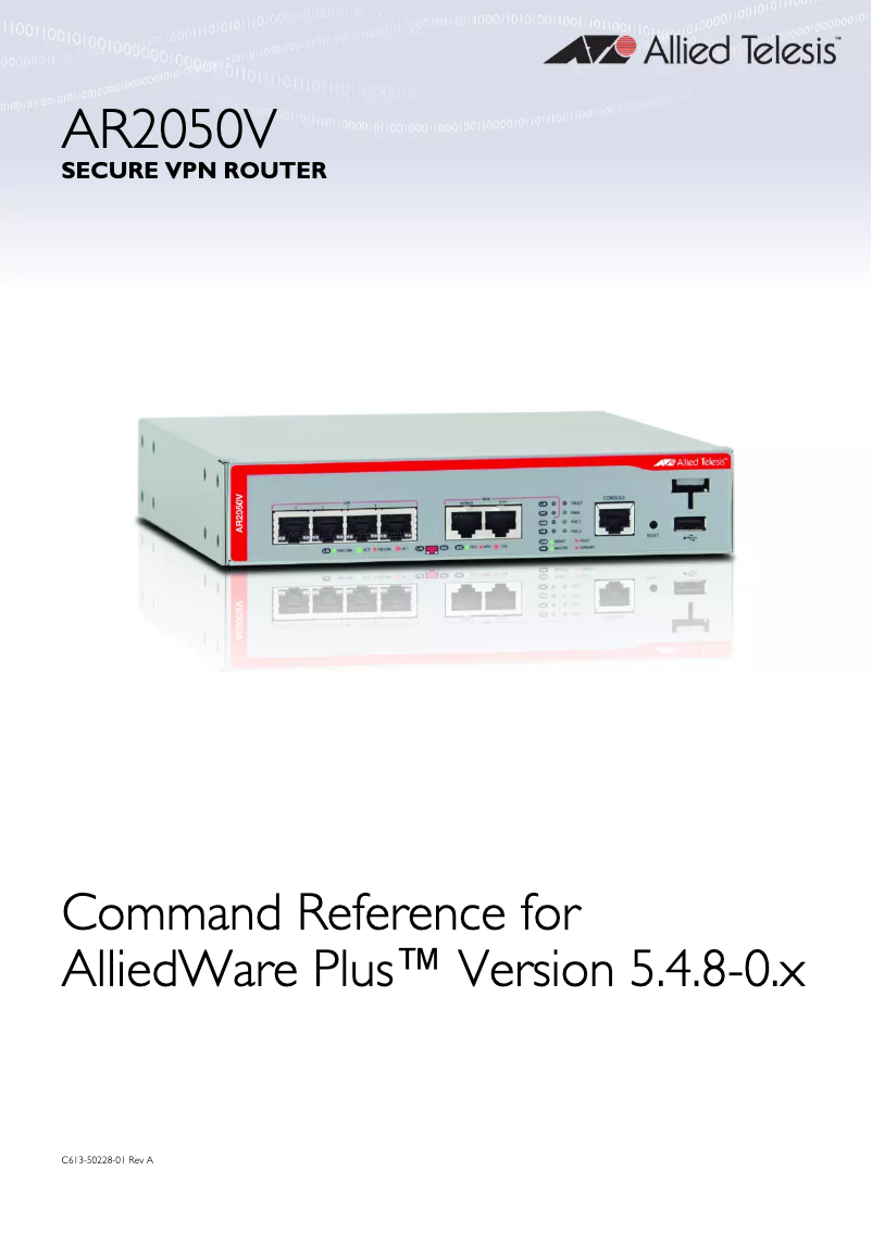 Page n°1 - Manuel utilisateur Allied Telesis AR1050V