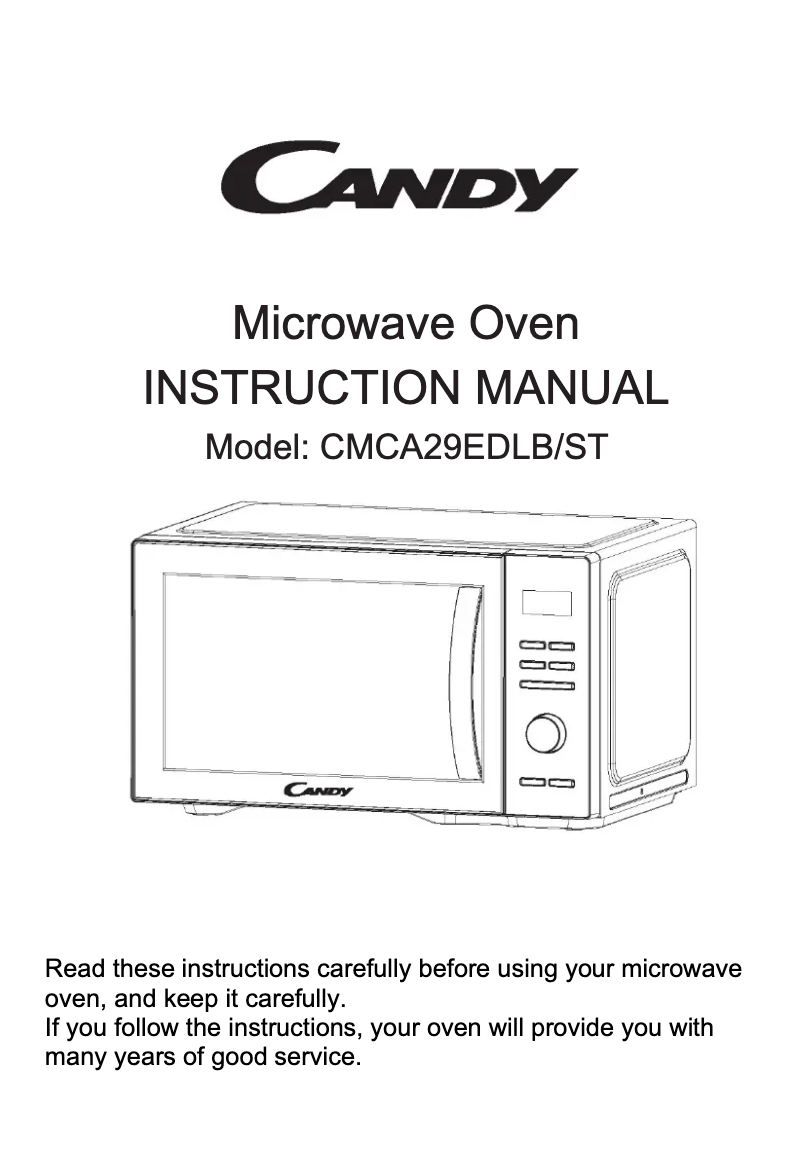 Page 1 de la notice Manuel utilisateur Candy CMCA29EDLB/ST