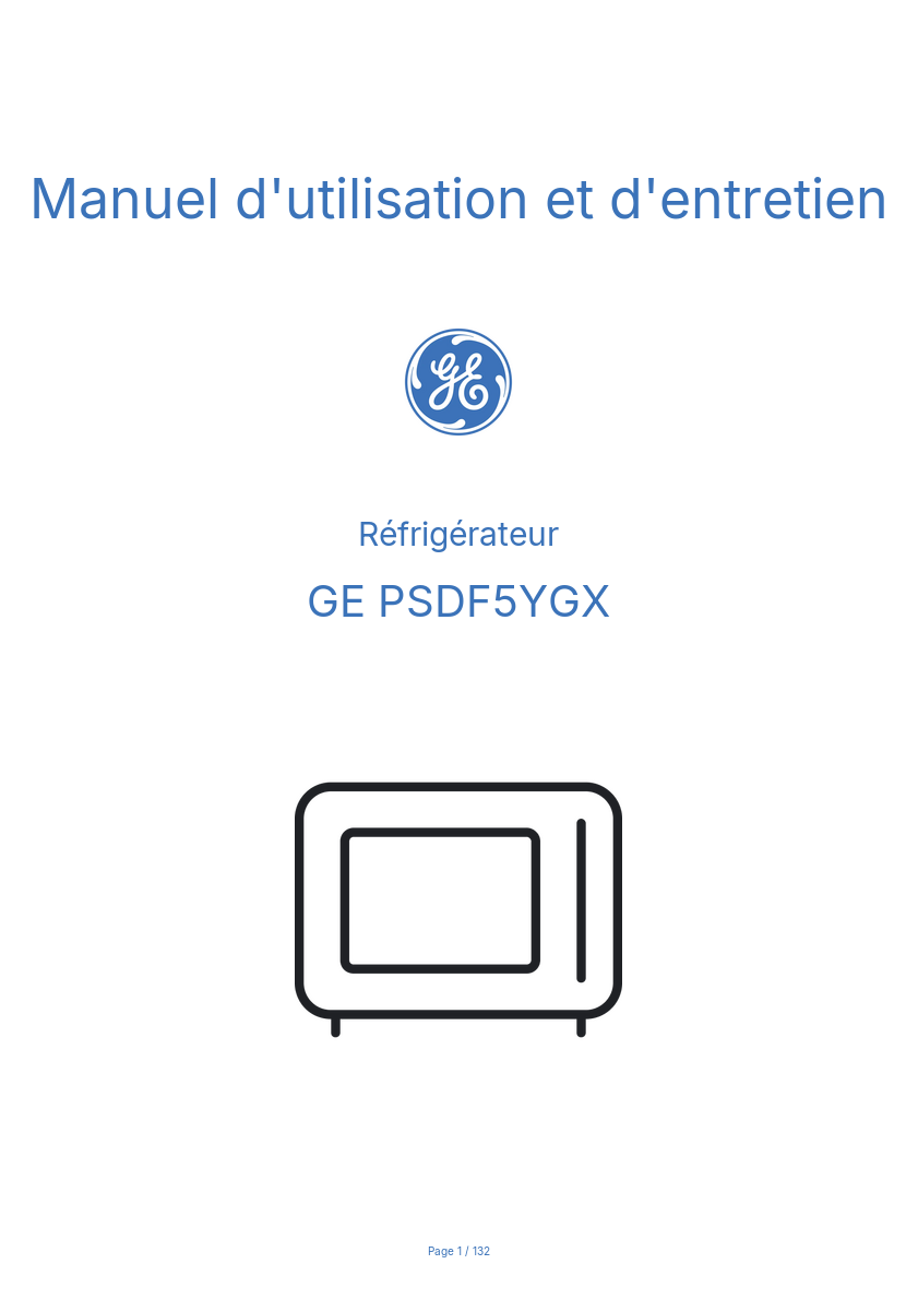 Image de la première page du manuel de l'appareil PSDF5YGX