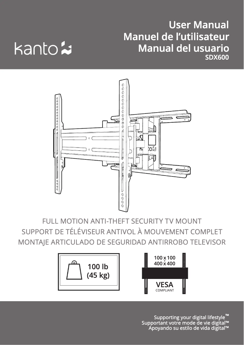 Page 1 de la notice Manuel utilisateur Kanto SDX600