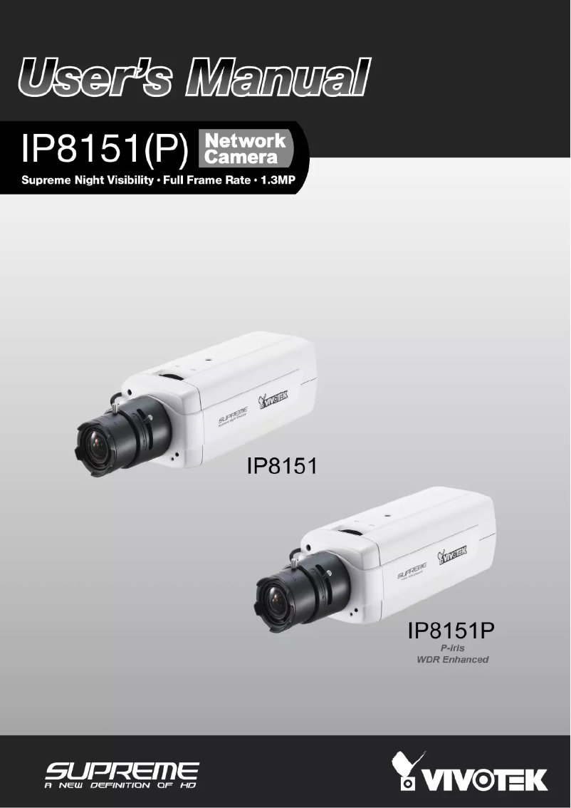Page 1 de la notice Manuel utilisateur Vivotek Supreme IP8151