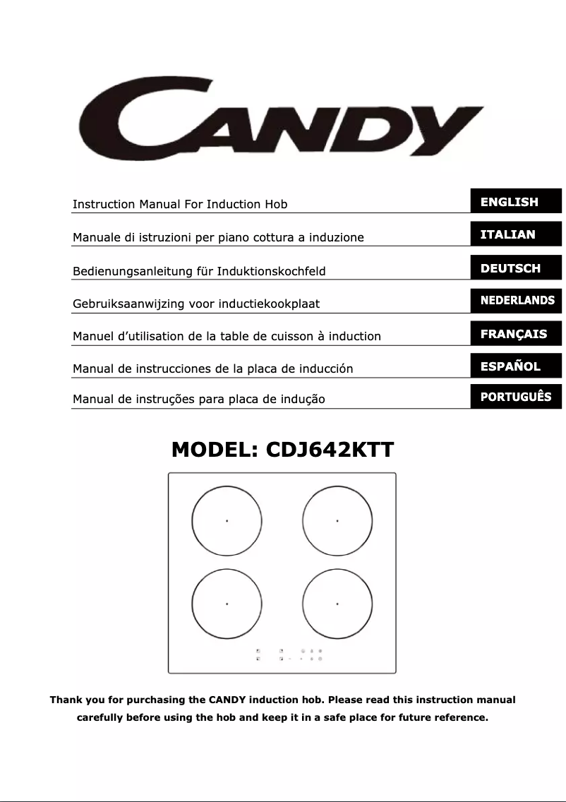 Page 1 de la notice Manuel utilisateur Candy CDJ642KTT