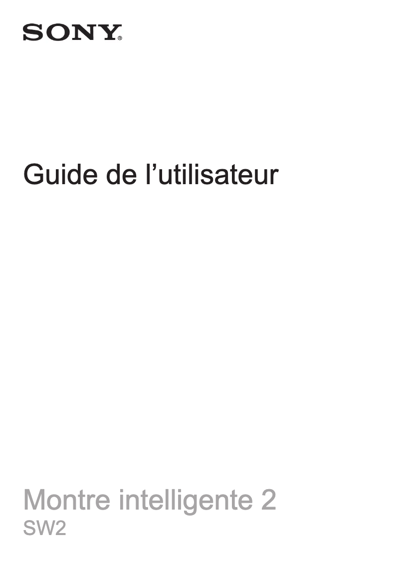 Image de la première page du manuel de l'appareil SW2