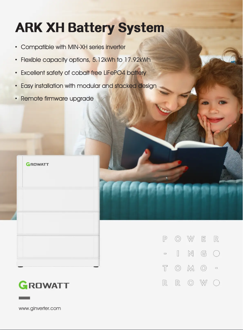 Page 1 de la notice Fiche technique Growatt ARK XH