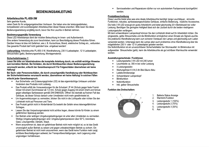 Page 1 de la notice Manuel utilisateur IVT PL-850-3W