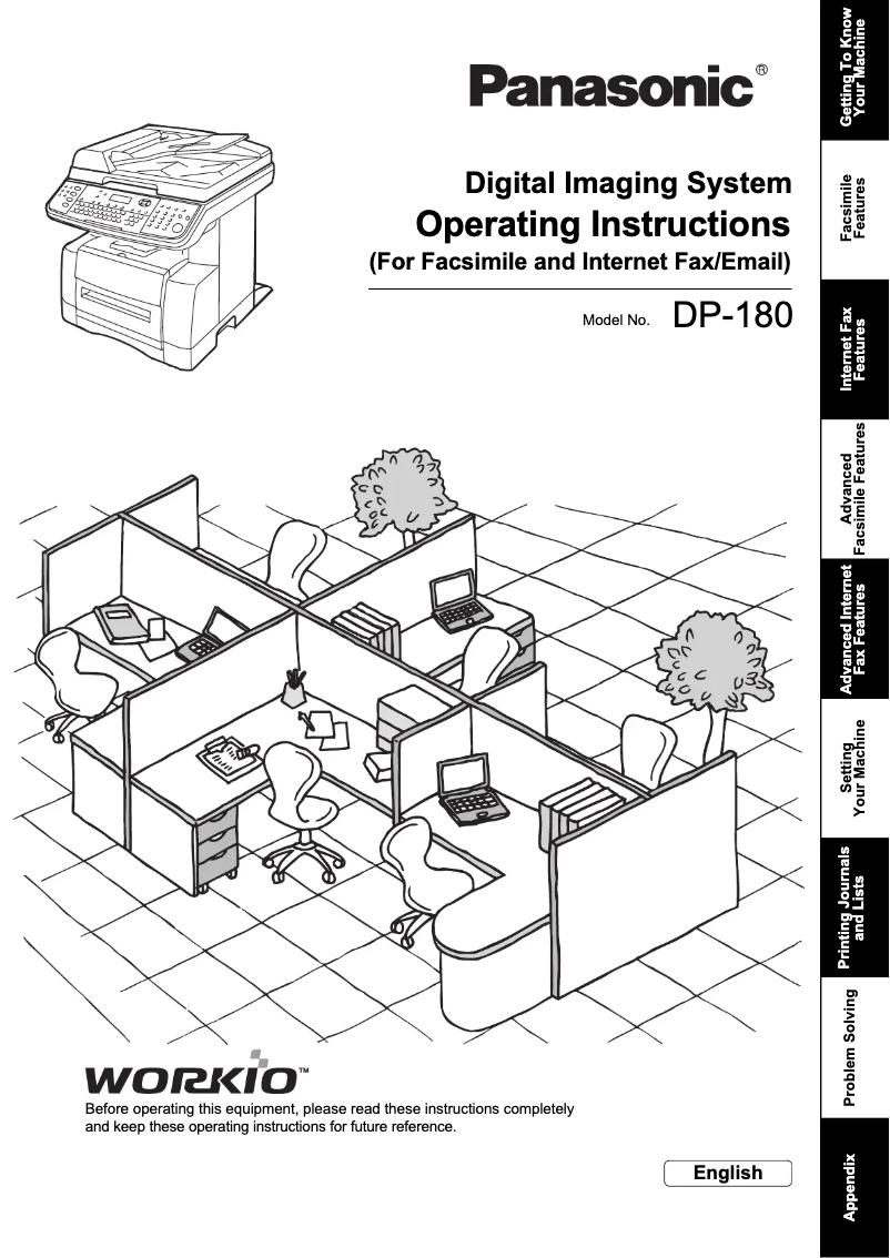 Image de la première page du manuel de l'appareil DP-180
