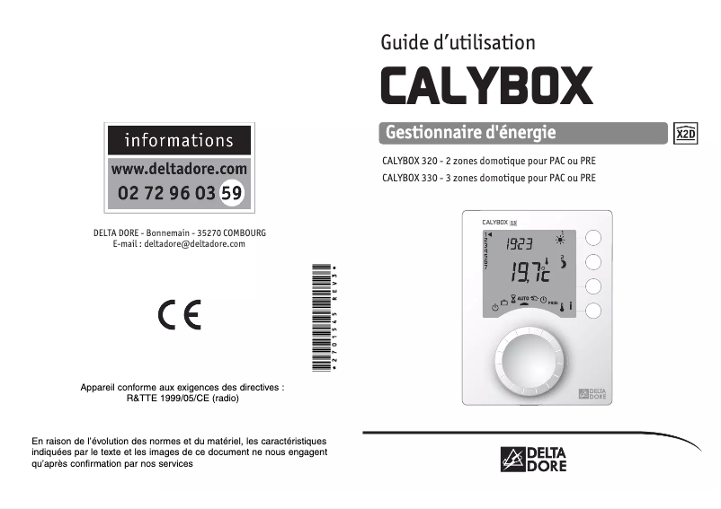 Page 1 de la notice Manuel utilisateur Delta Dore Calybox 330