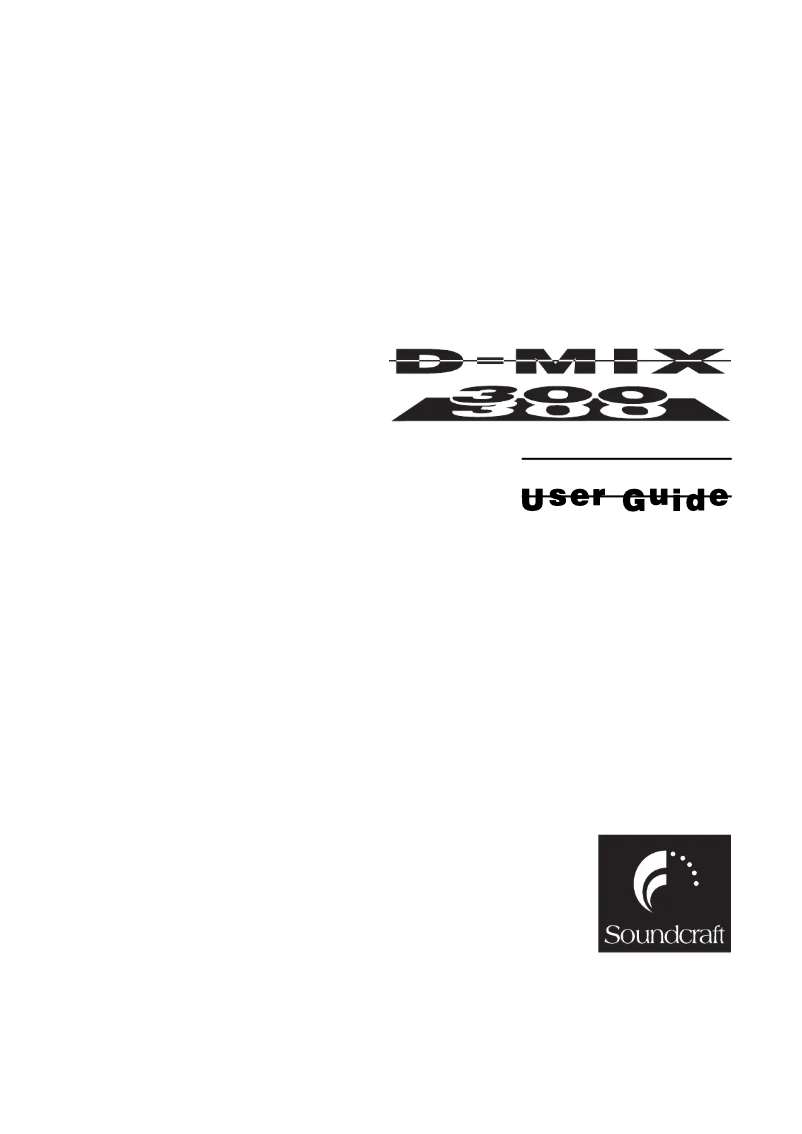 Page n°1 - Manuel utilisateur Soundcraft D-Mix 300