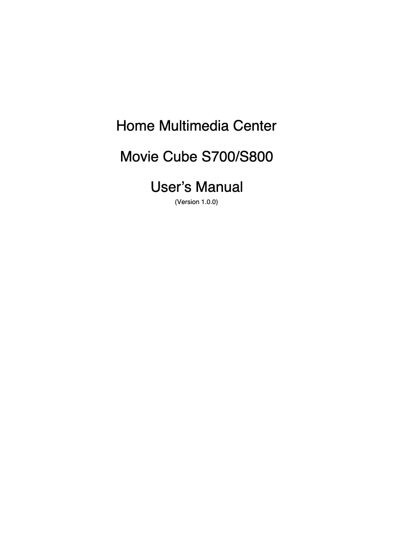 Page 1 of the manual User Manual Emtec Movie Cube S700