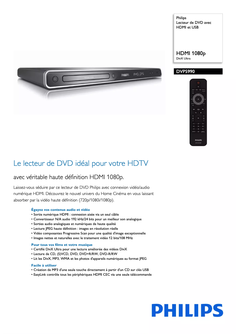 Imagen de la primera página del manual del dispositivo DVP5990