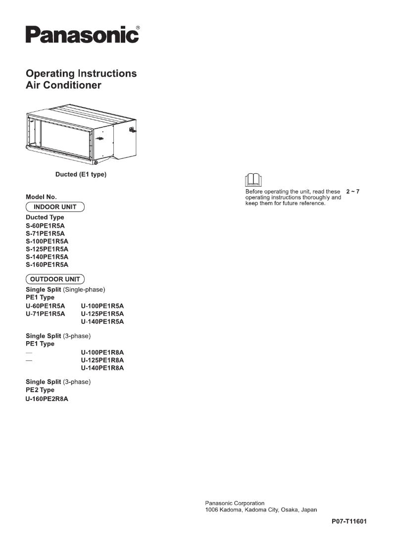 Image de la première page du manuel de l'appareil S-60PE1R5A