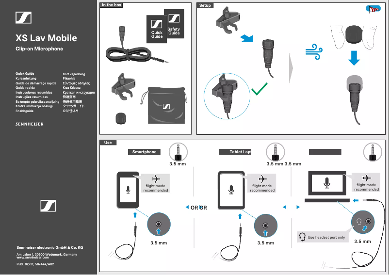 Page 1 de la notice Mode d'emploi Sennheiser XS Lav Mobile