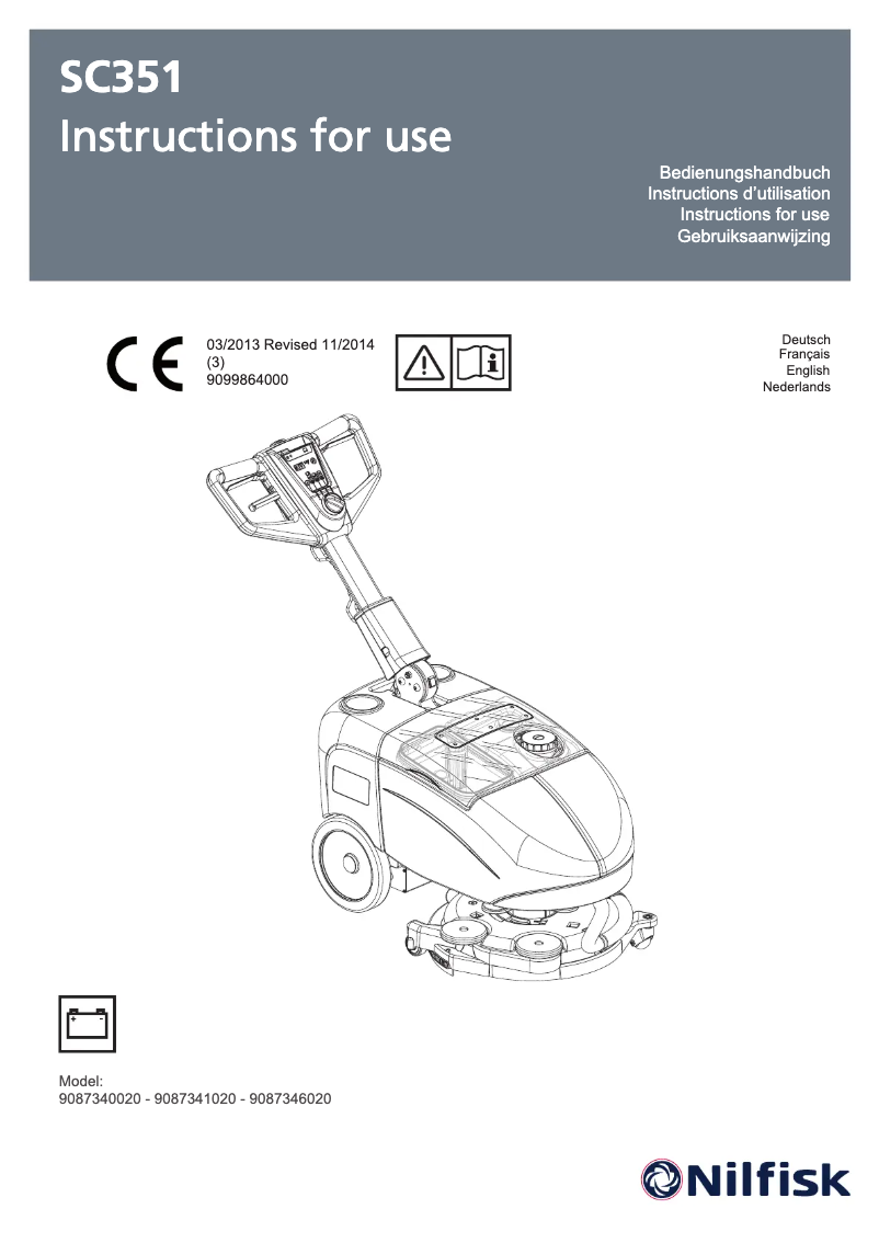 Page 1 of the manual User Manual Nilfisk SC351