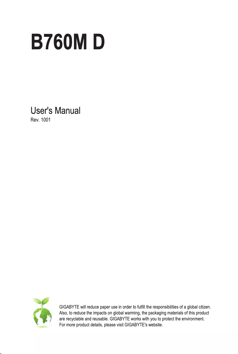 Imagen de la primera página del manual del dispositivo B760M D