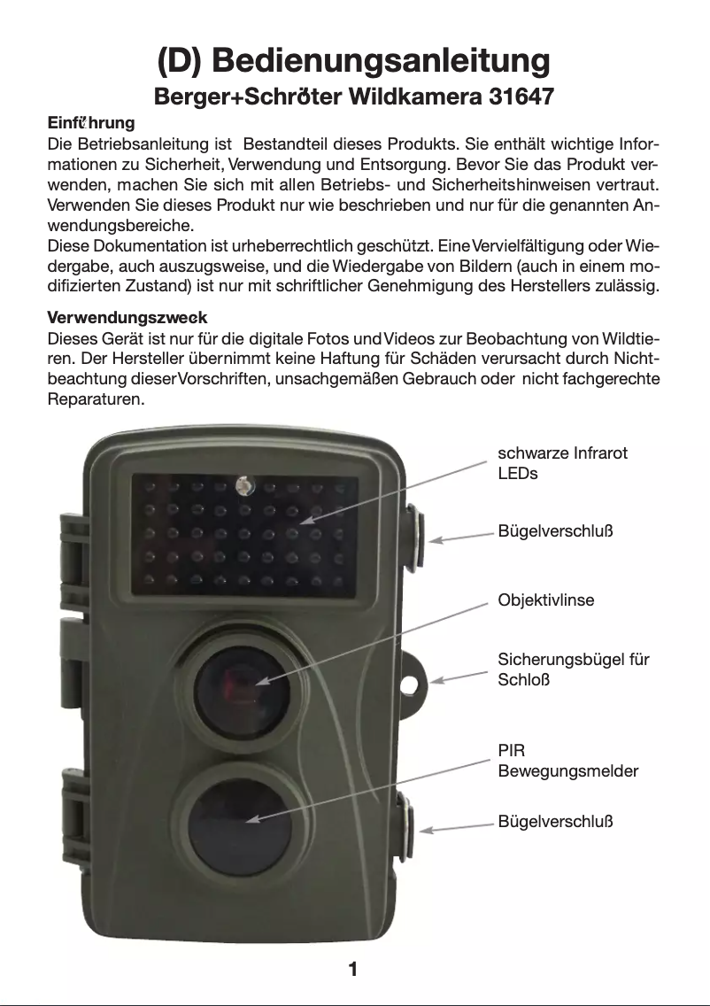 Page n°1 - Manuel utilisateur Berger & Schröter 31647