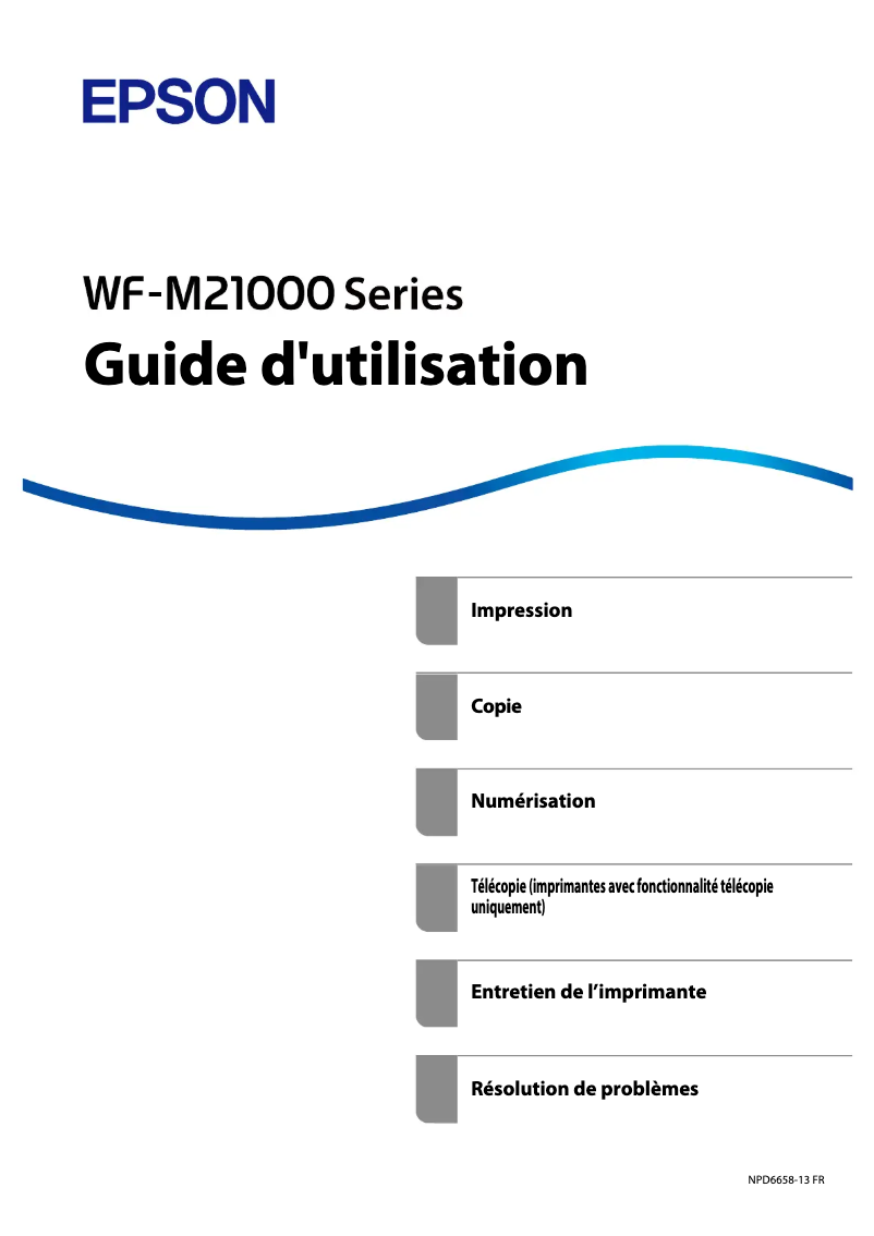 Page 1 de la notice Manuel utilisateur Epson WorkForce Enterprise WF-M21000