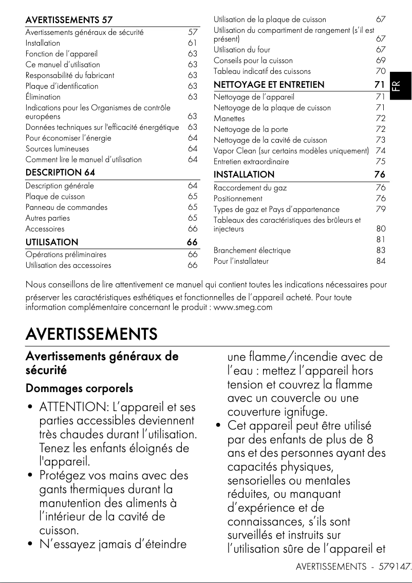 Image de la première page du manuel de l'appareil SX61GM