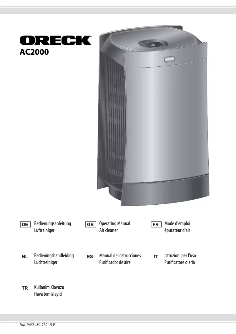 Page 1 de la notice Manuel utilisateur Dirt Devil Oreck DualMax AC2000