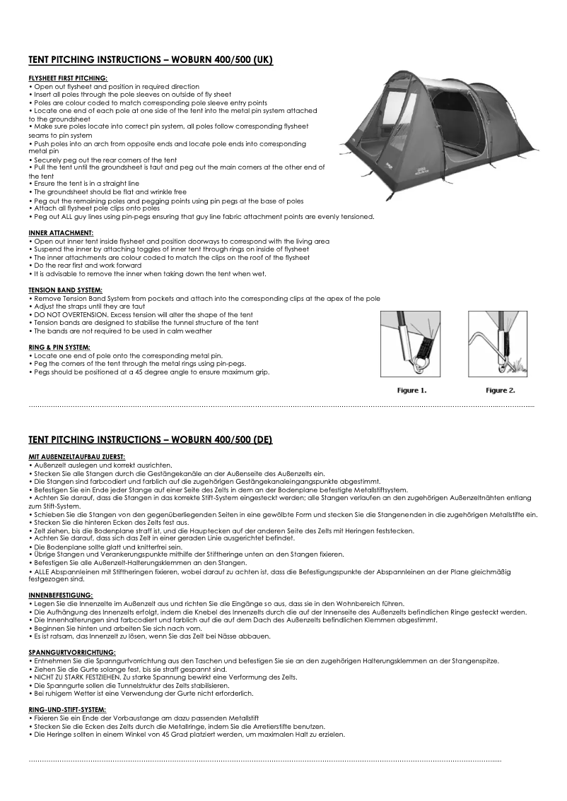 Page n°1 - Manuel utilisateur Vango Woburn 500