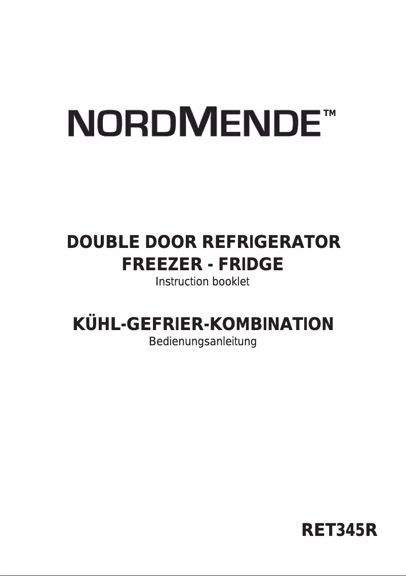 Page n°1 - Manuel utilisateur Nordmende RET345C