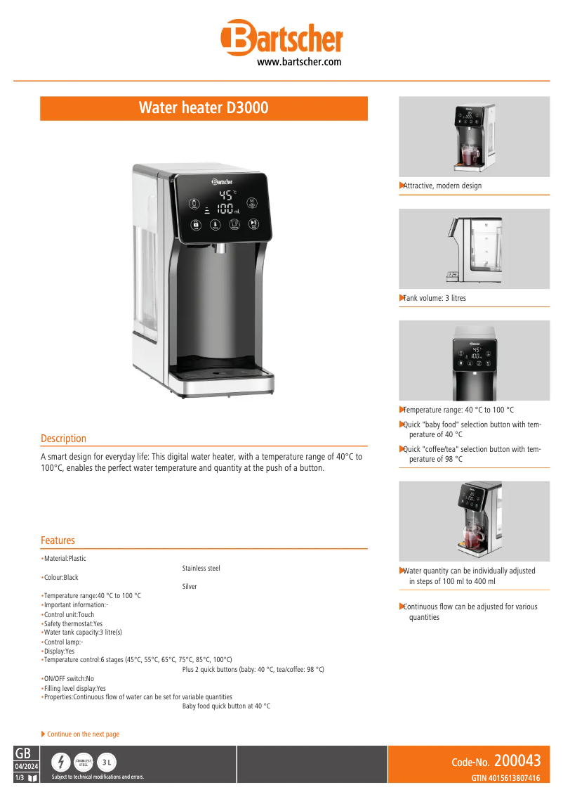 Imagen de la primera página del manual del dispositivo D3000