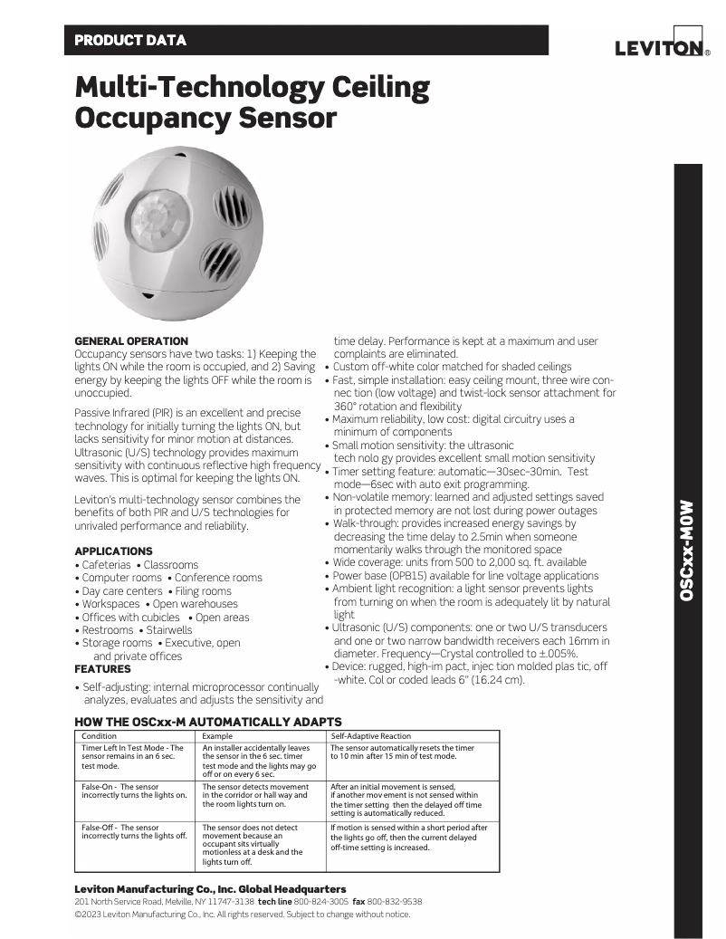 Image de la première page du manuel de l'appareil OSC20-M0W