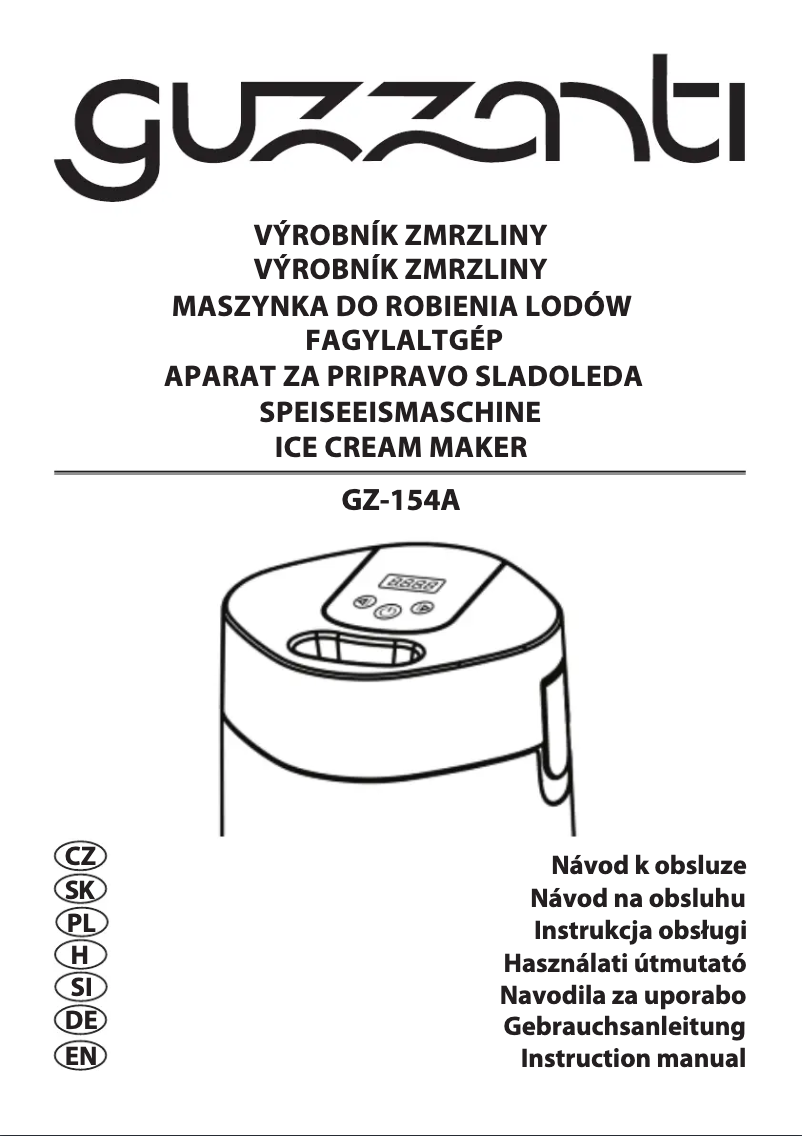 Page 1 de la notice Manuel utilisateur Guzzanti GZ-154A