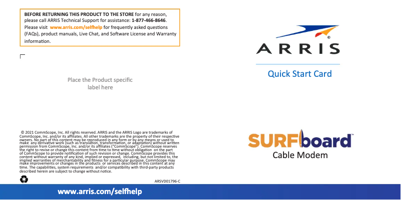 Page 1 de la notice Manuel utilisateur Arris SURFboard S33
