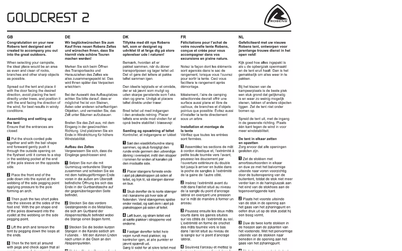 Page 1 de la notice Manuel utilisateur Robens Goldcrest 2