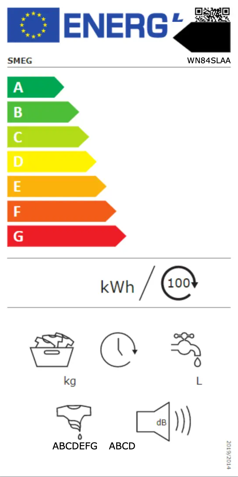 Page 1 de la notice Manuel utilisateur Smeg WN84SLAA