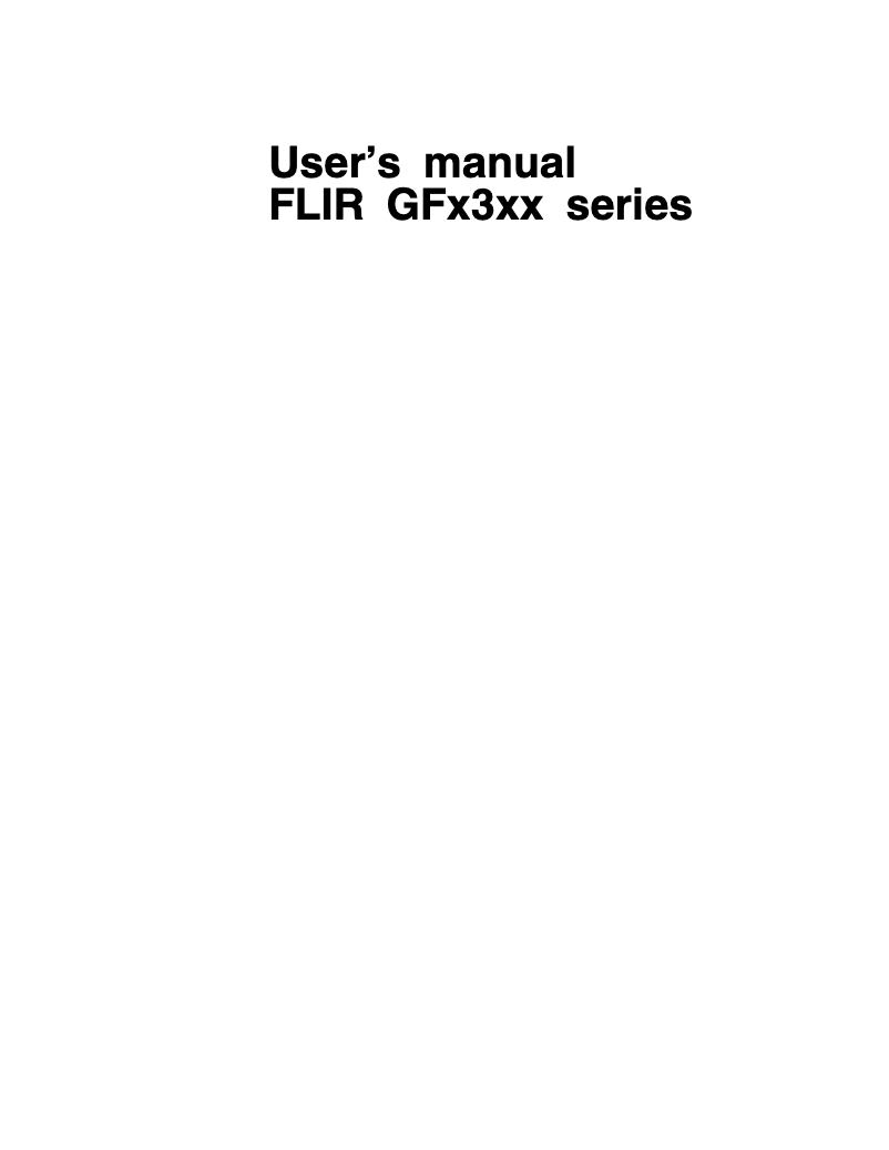 Page 1 de la notice Brochure FLIR GFx320